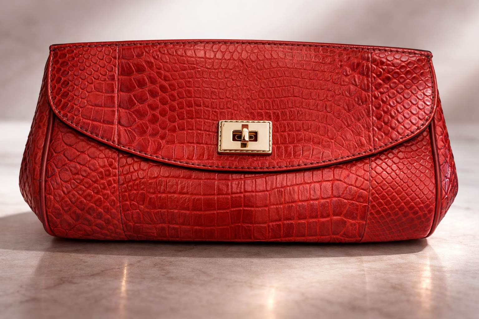 High quality red Crocodile leather Bag