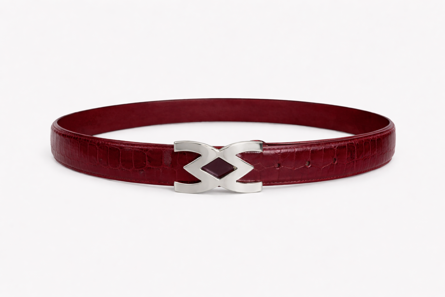 Bordeaux Crocodile Belt